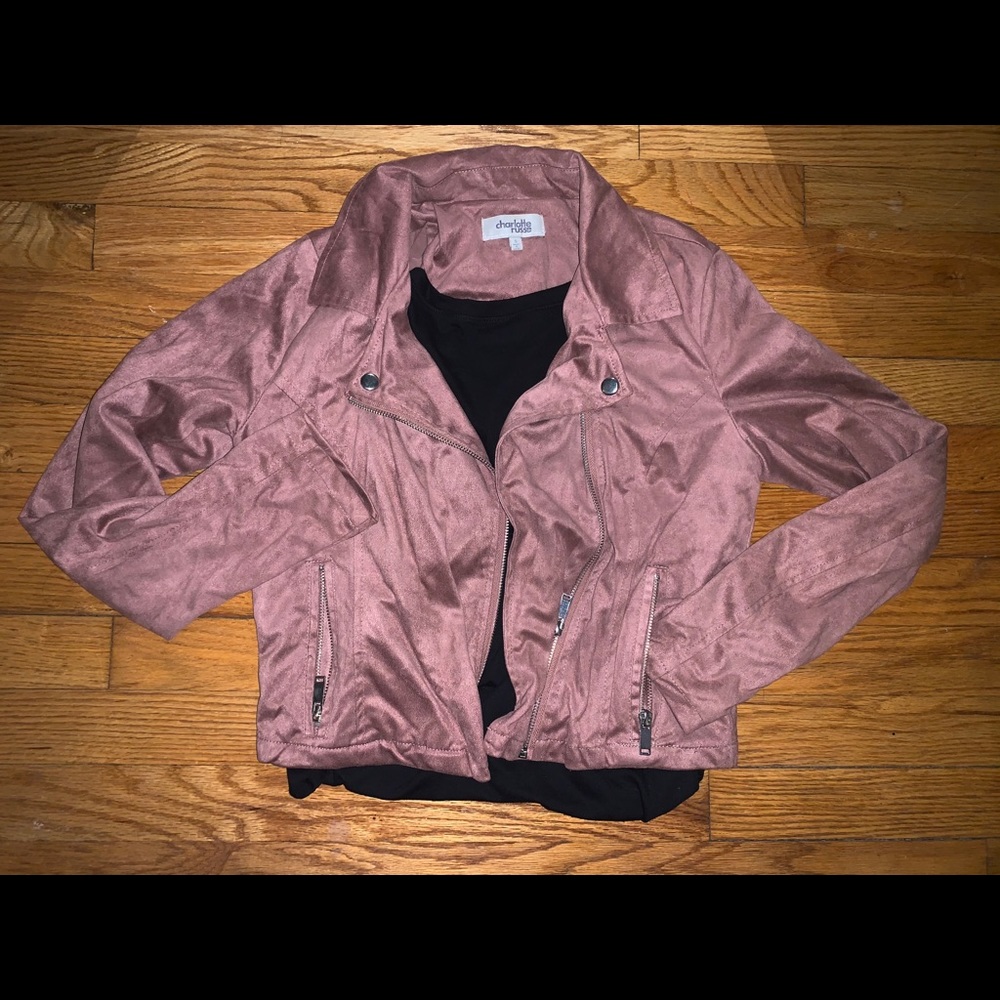 Suede Muted Purple Cropped Jacket